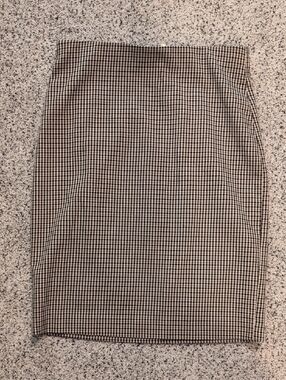 Premise Black, Brown and White Houndstooth Pencil Skirt